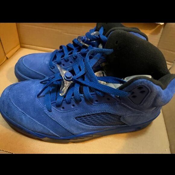 Nike Air Jordan Retro 5 Blue Suede Game Royal Black 136027-401 Size 8.5 - Picture 6 of 10